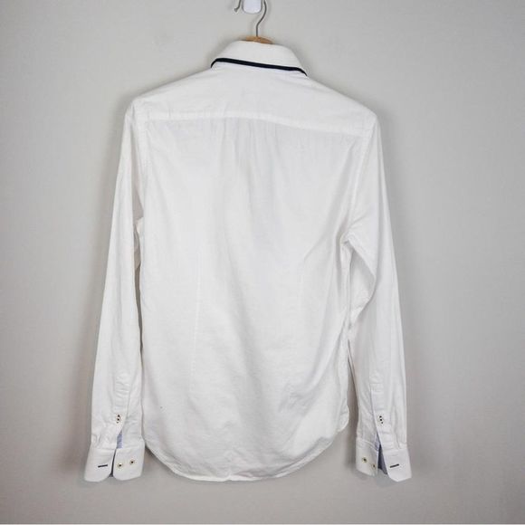 Zara Man White Slim Fit Long Sleeve Button Down Shirt - Size Small - Picture 9 of 10